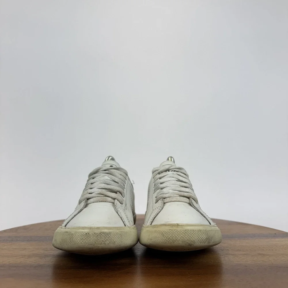 Womens Veja Esplar Logo White Leather Comfort Casual Sneakers Shoes Size 5 M‎